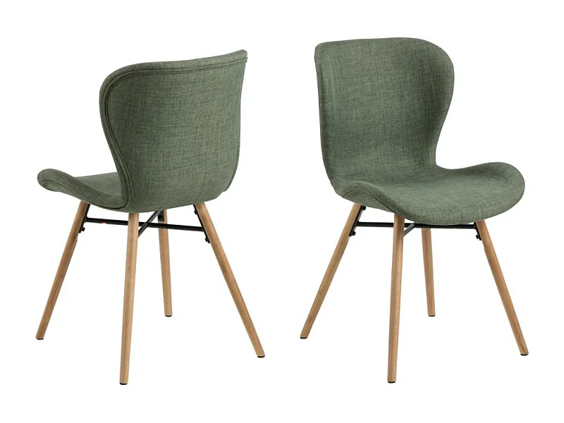 Chaises tissu et bois chêne (lot de 2) - MATILDA