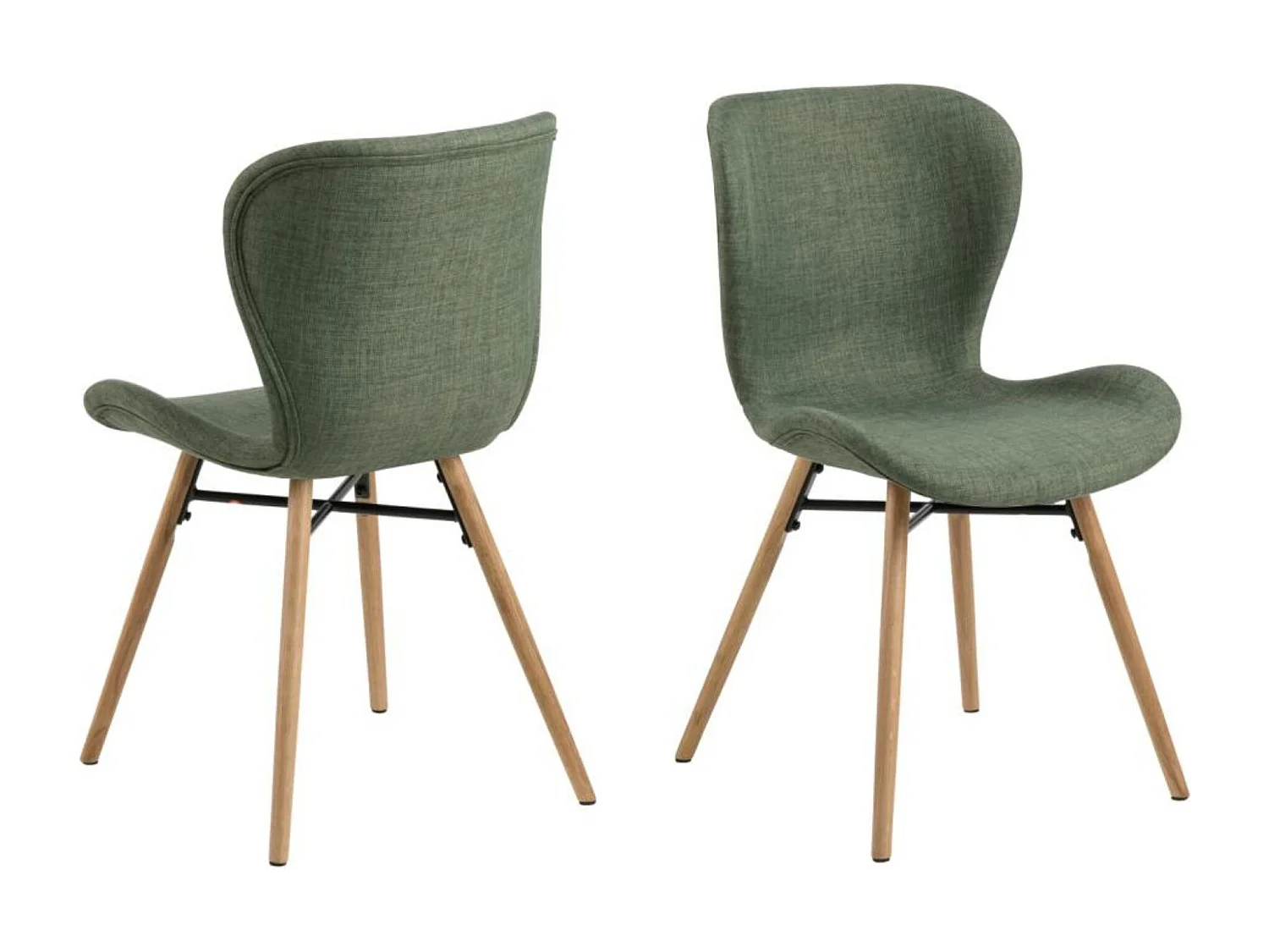 Chaises tissu et bois chêne (lot de 2) - MATILDA