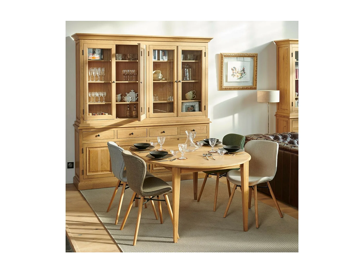 Chaises tissu et bois chêne (lot de 2) - MATILDA