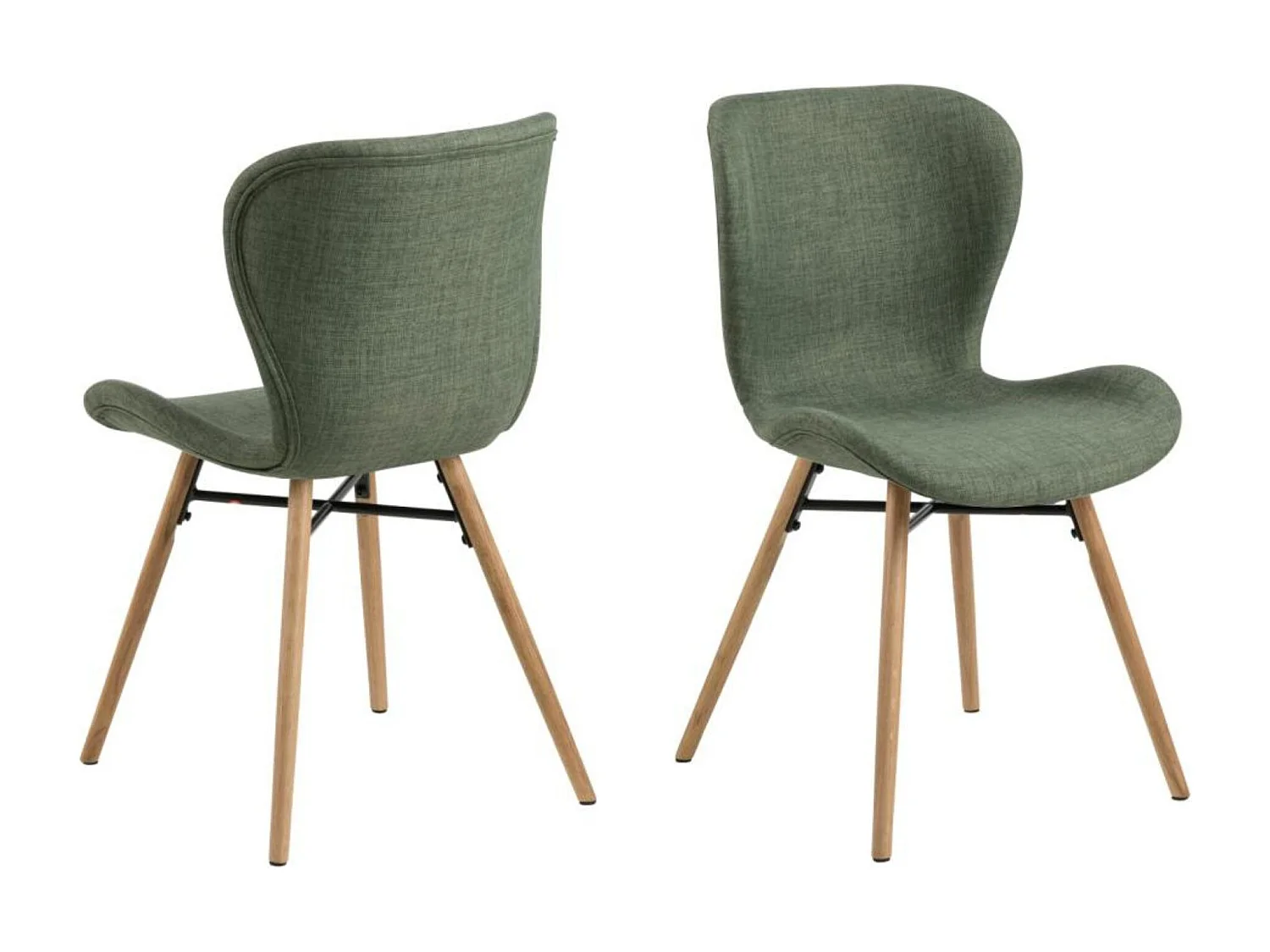 Chaises tissu et bois chêne (lot de 2) - MATILDA