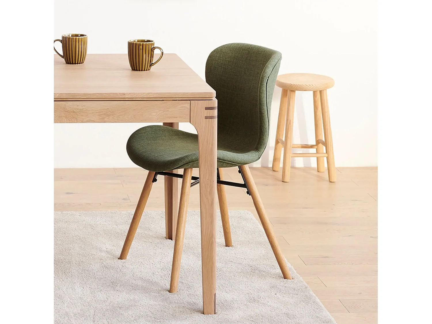 Chaises tissu et bois chêne (lot de 2) - MATILDA