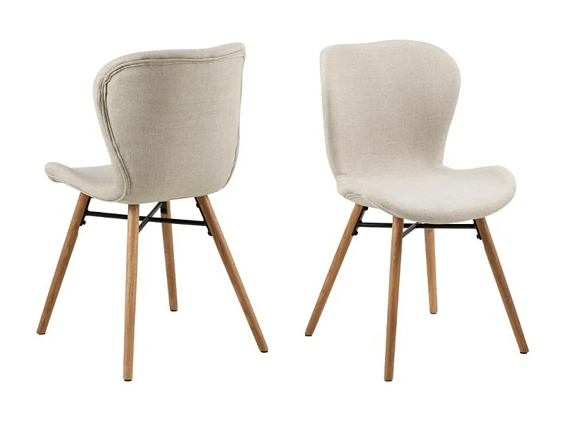 Chaises tissu et bois chêne (lot de 2) - MATILDA
