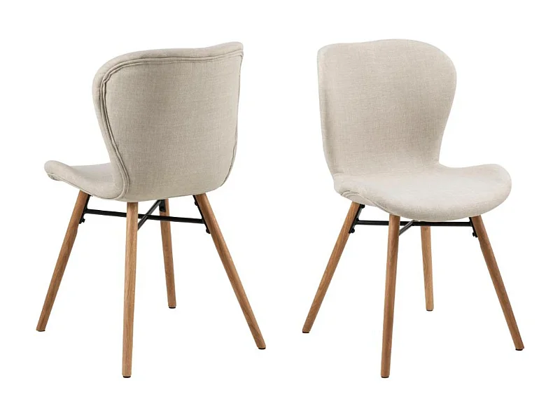 Chaises tissu et bois chêne (lot de 2) - MATILDA