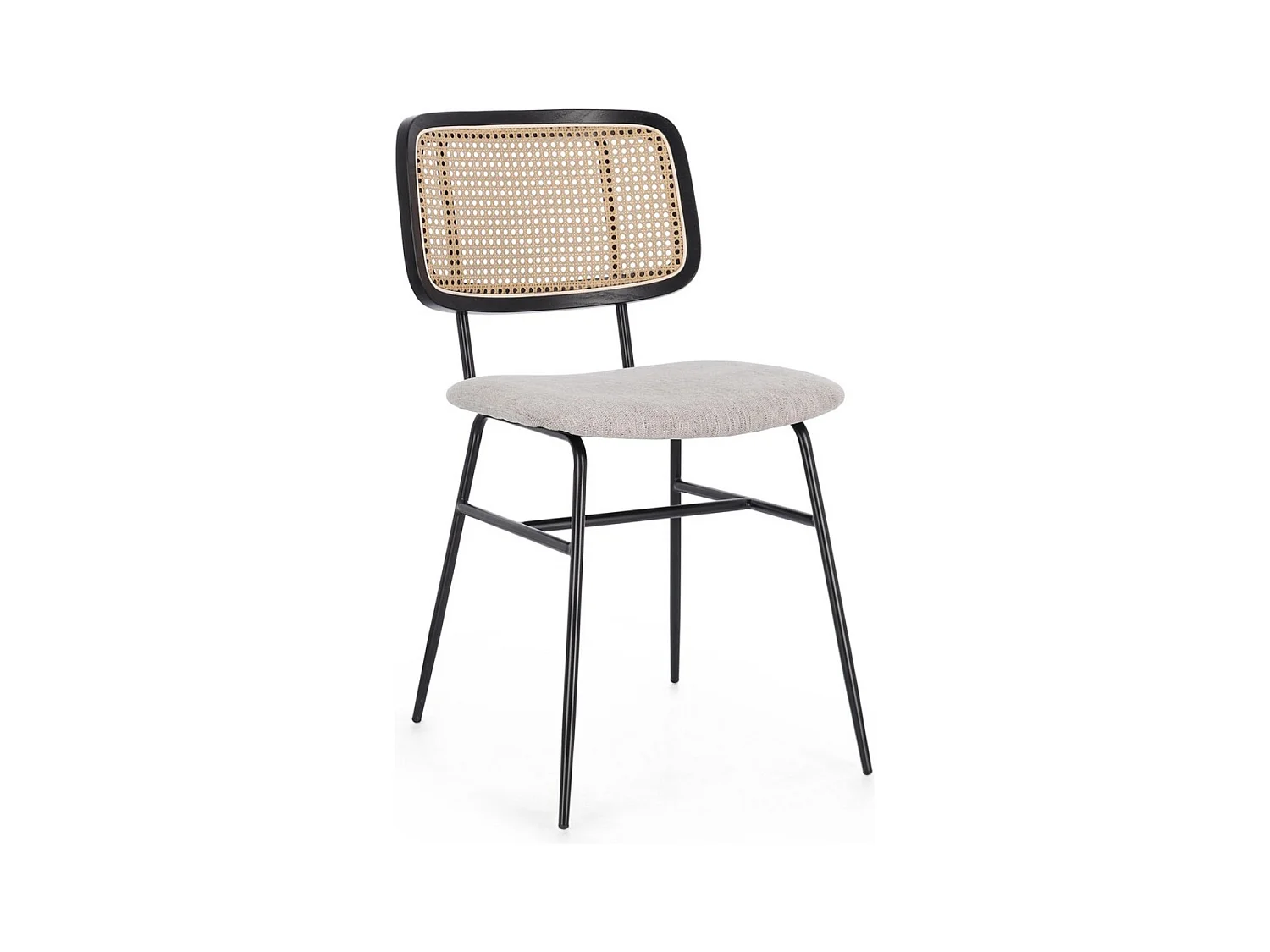 Lot de 2 chaises Gleny - Structure acier noir et assise velours-Couleur Beige