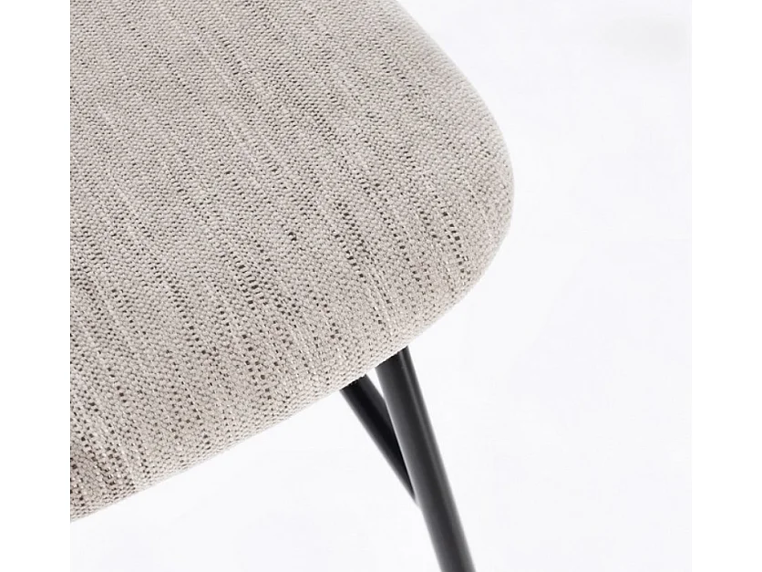 Lot de 2 chaises Gleny - Structure acier noir et assise velours-Couleur Beige