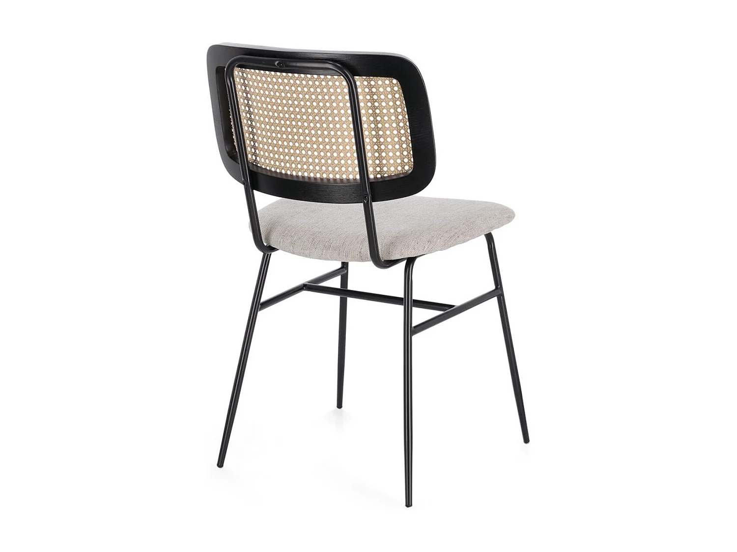 Lot de 2 chaises Gleny - Structure acier noir et assise velours-Couleur Beige