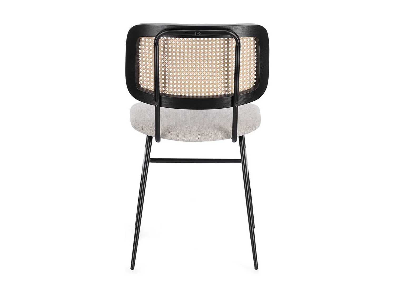 Lot de 2 chaises Gleny - Structure acier noir et assise velours-Couleur Beige