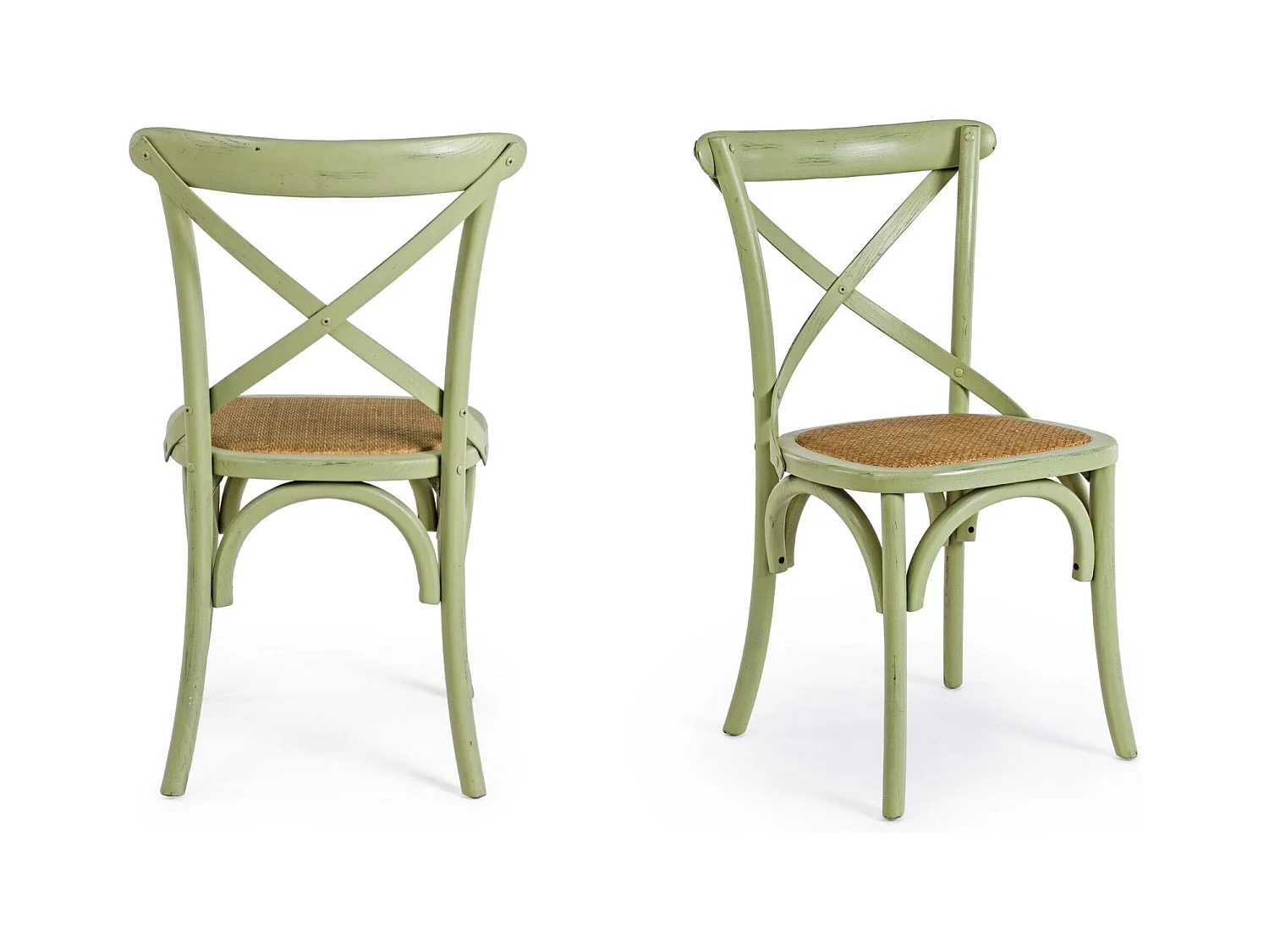Chaises bistrot en rotin (lot de 2) - ESTAMINET