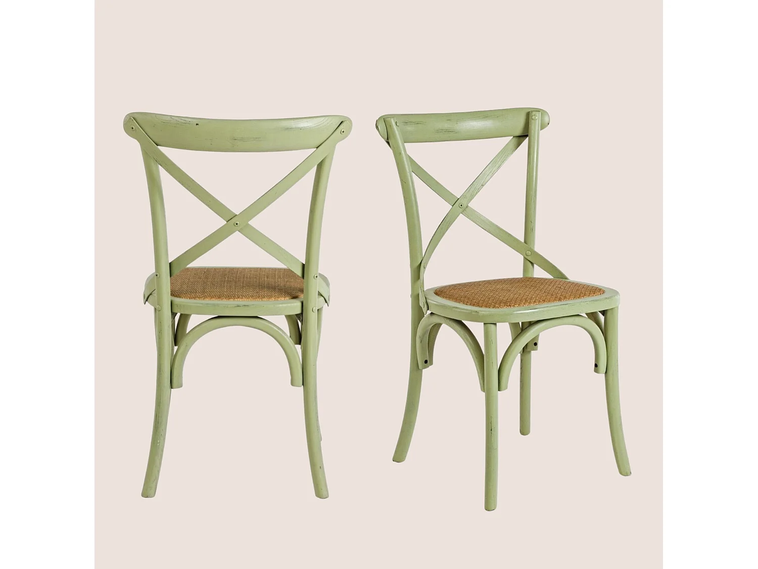Chaises bistrot en rotin (lot de 2) - ESTAMINET