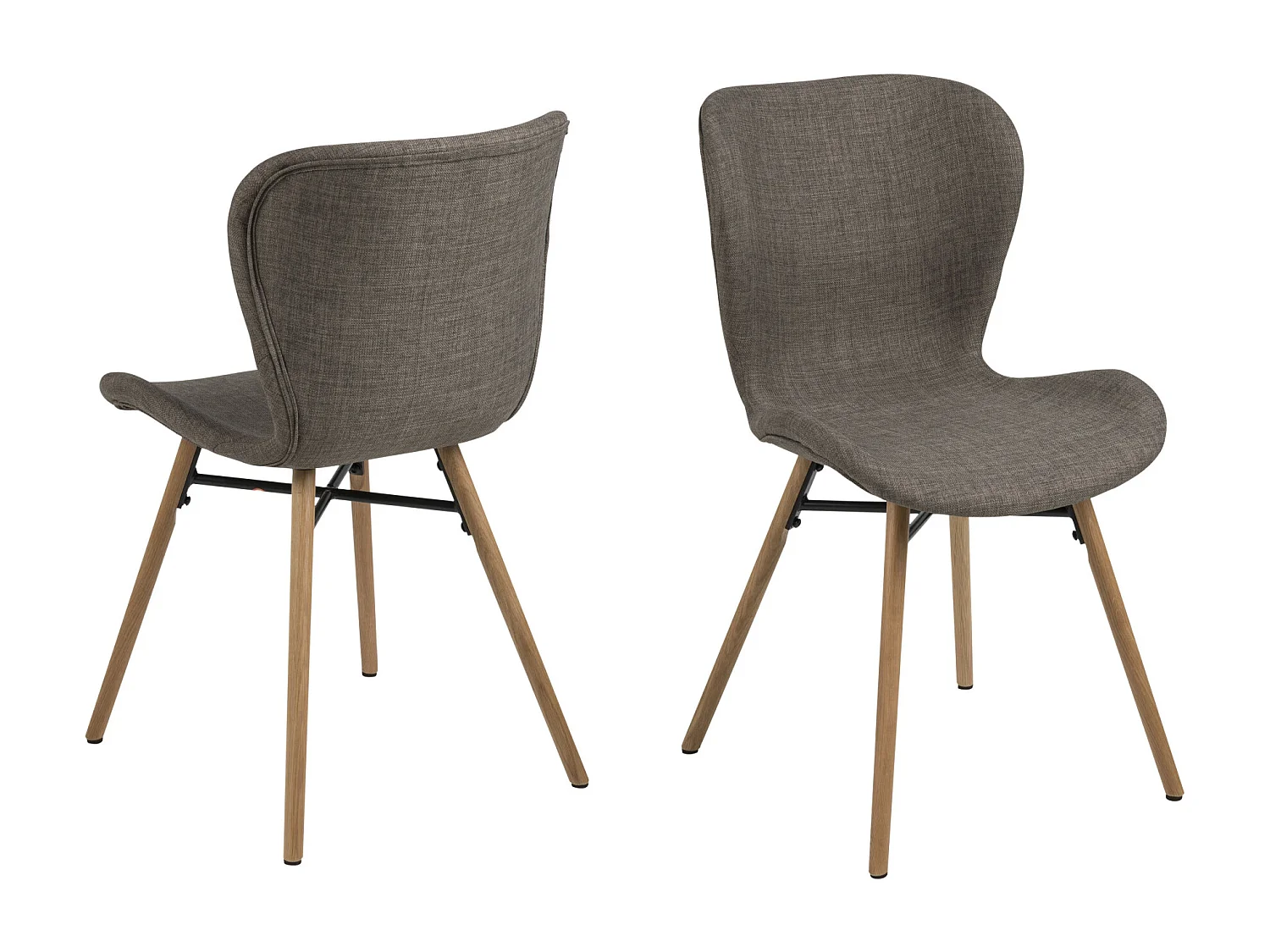 Chaises tissu et bois chêne (lot de 2) - MATILDA