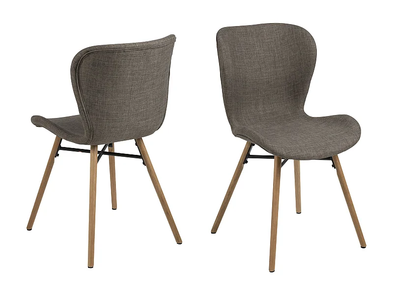 Chaises tissu et bois chêne (lot de 2) - MATILDA