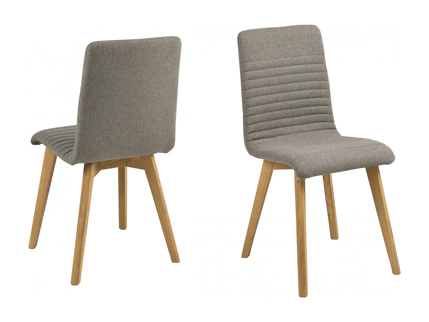 Chaises tissu et bois chêne (lot de 2) - ROSA