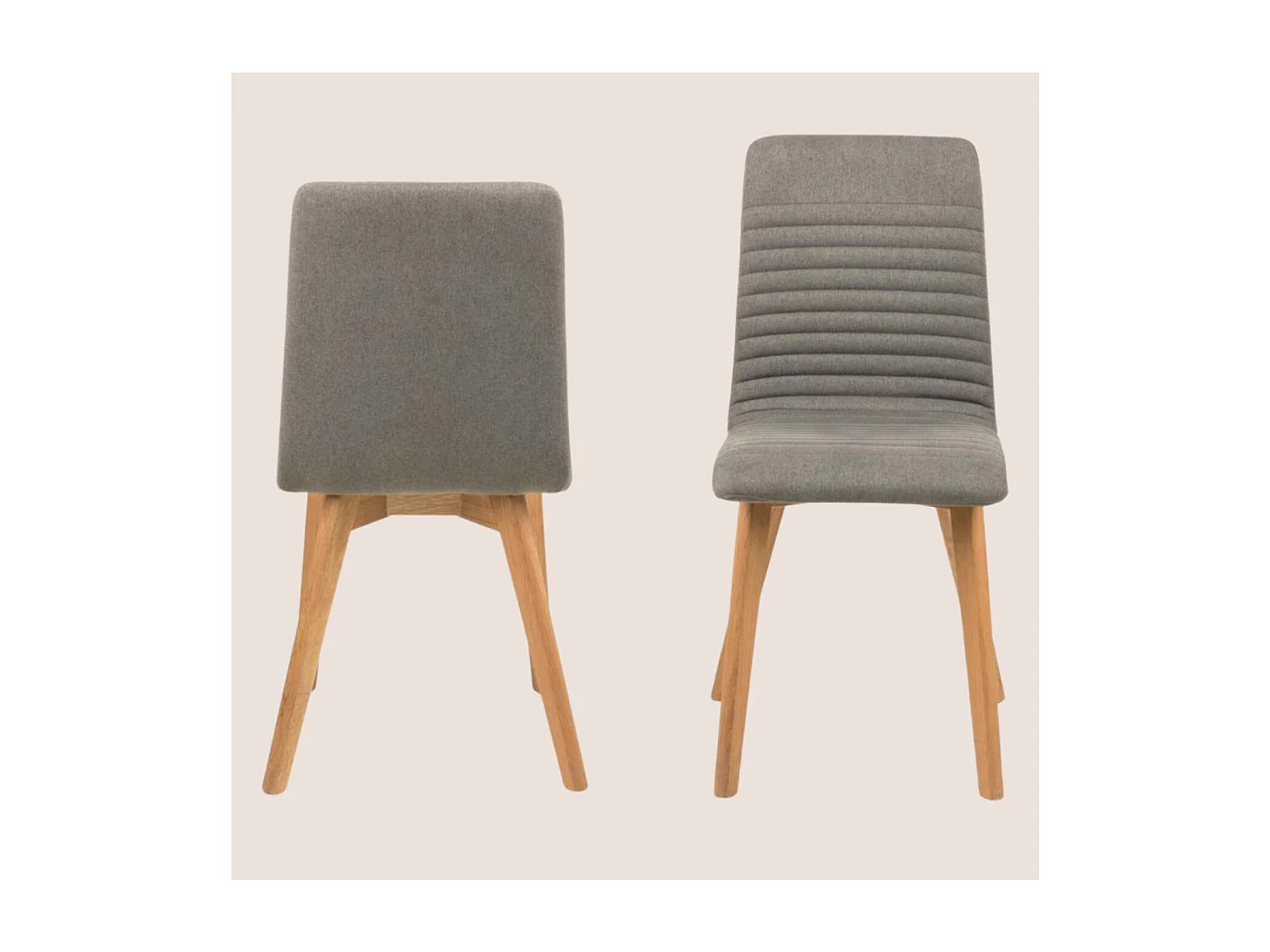 Chaises tissu et bois chêne (lot de 2) - ROSA