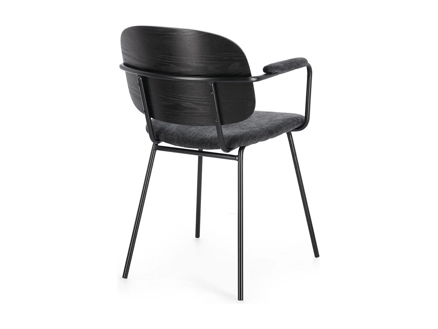 Lot de 2 chaises avec accoudoirs Serona - Élégance et confort au style rétro-Couleur Gris foncé/Gris foncé