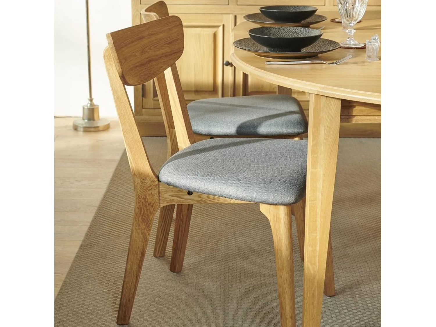 Chaises moderne en bois et tissus (lot de 2) - PAIXA