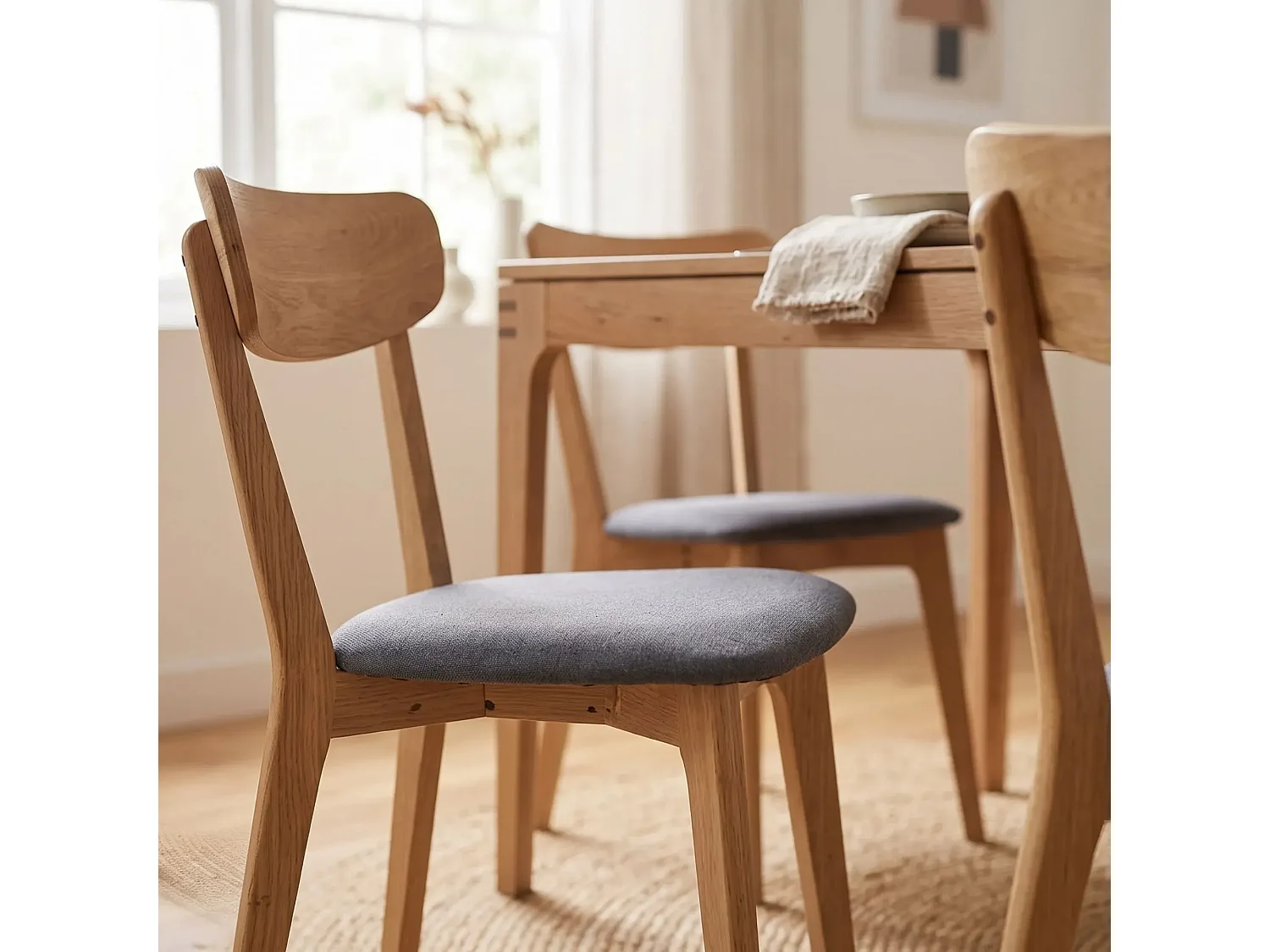 Chaises moderne en bois et tissus (lot de 2) - PAIXA