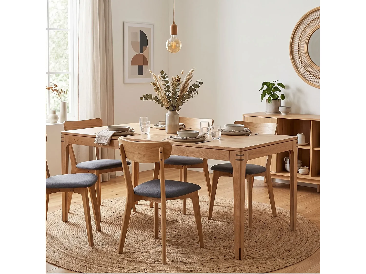 Chaises moderne en bois et tissus (lot de 2) - PAIXA