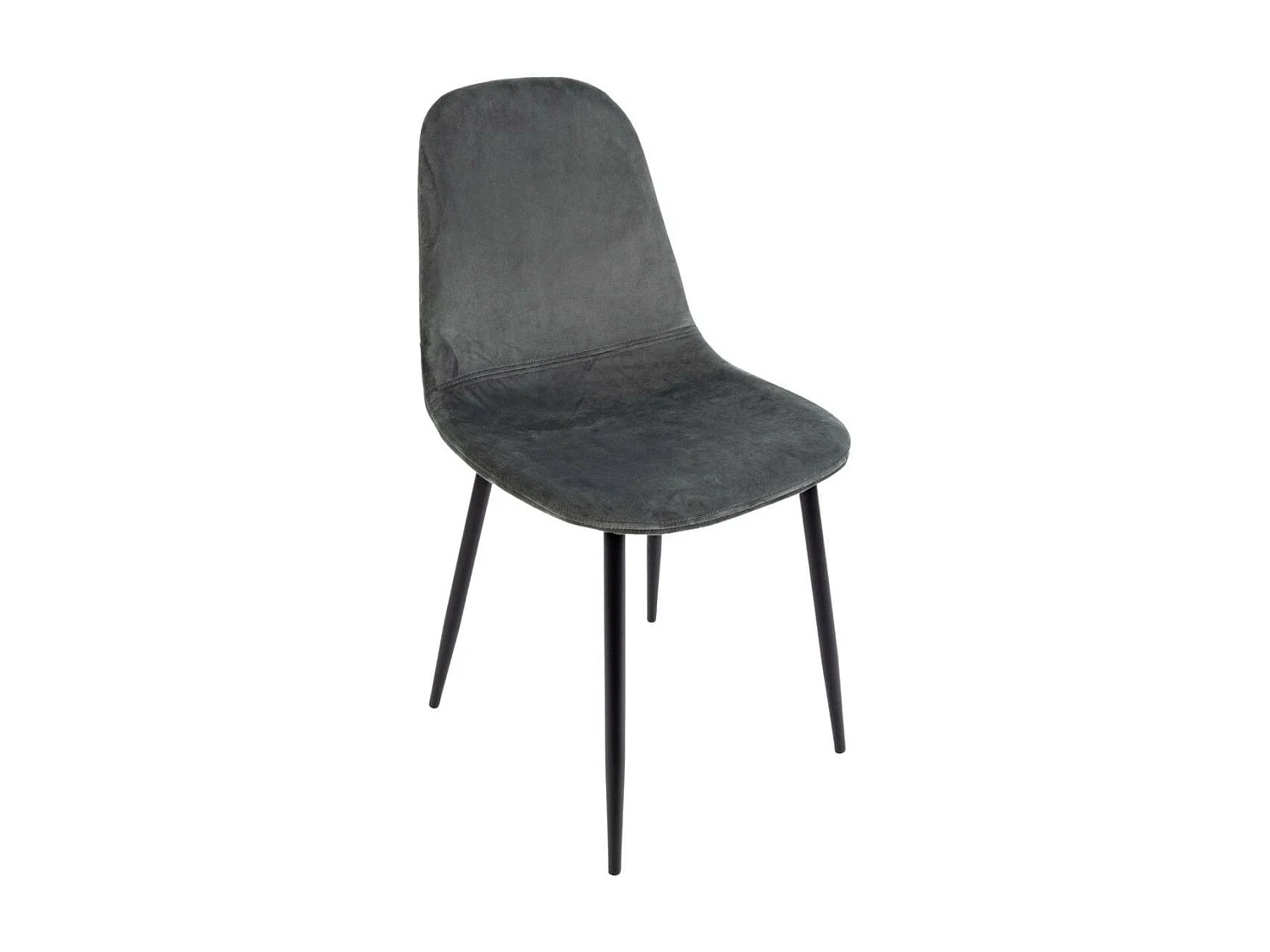 Chaise de salle à manger en velours et métal noir (lot de 4) - AURELIA