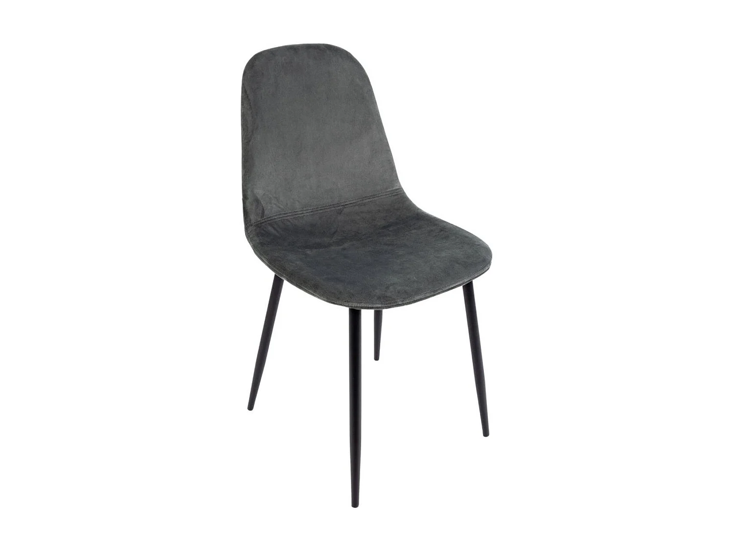 Chaise de salle à manger en velours et métal noir (lot de 4) - AURELIA
