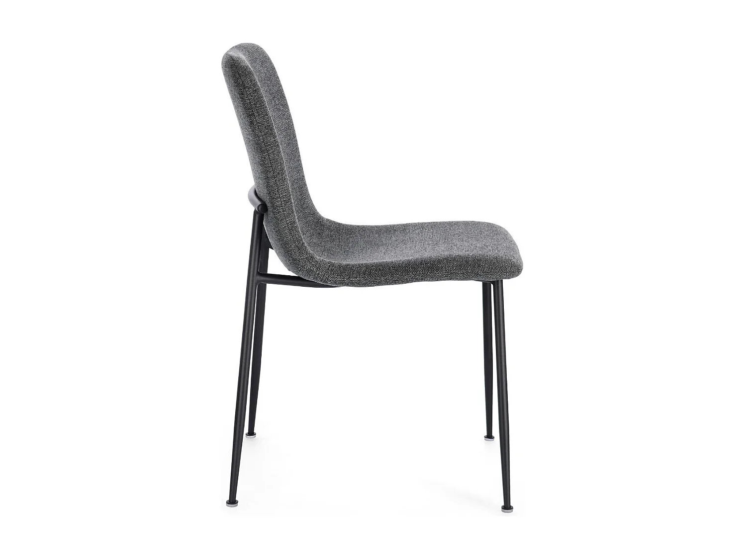 Chaises design en tissu et pieds en métal noir (lot de 4) - BREDA