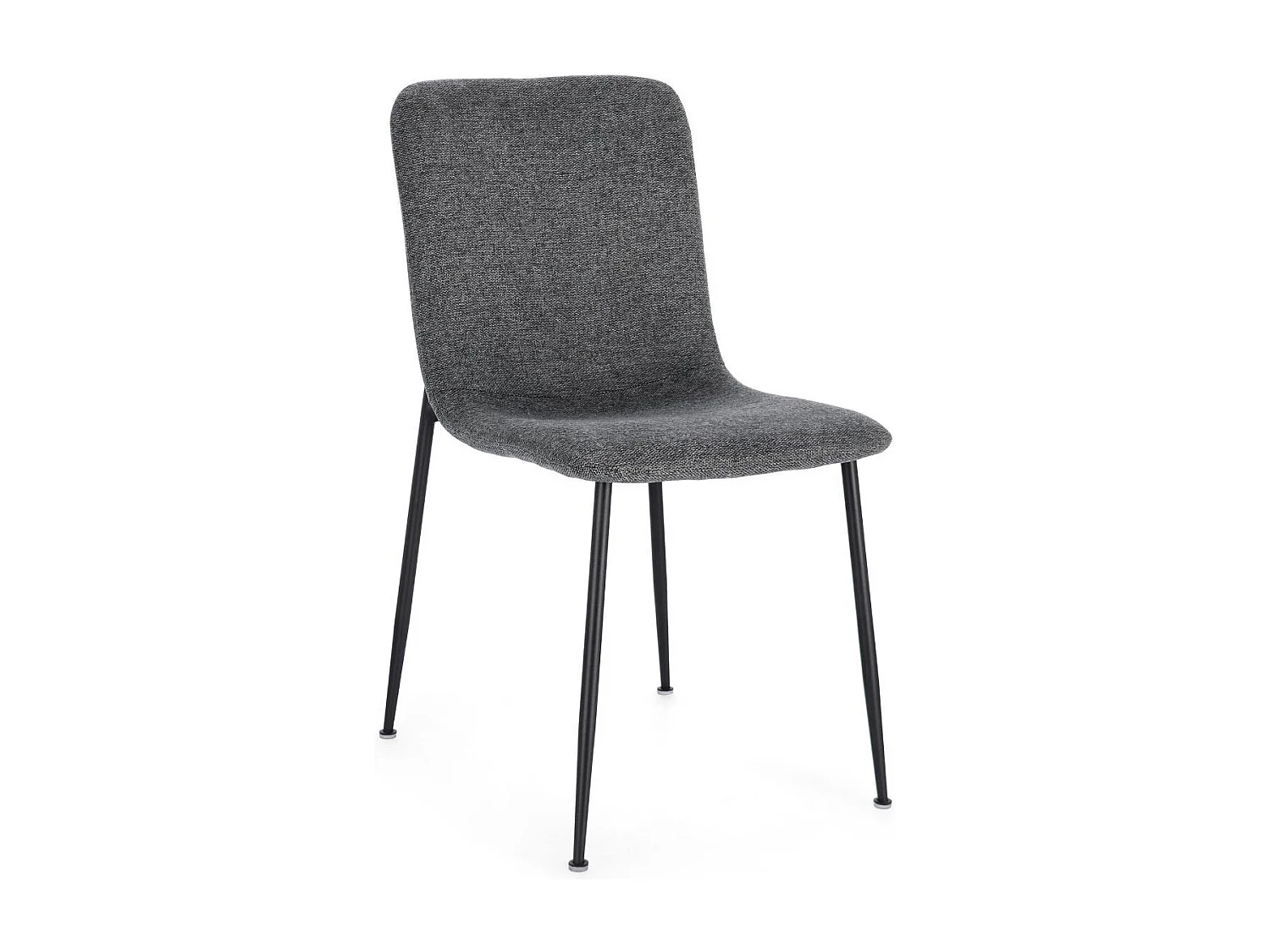 Chaises design en tissu et pieds en métal noir (lot de 4) - BREDA
