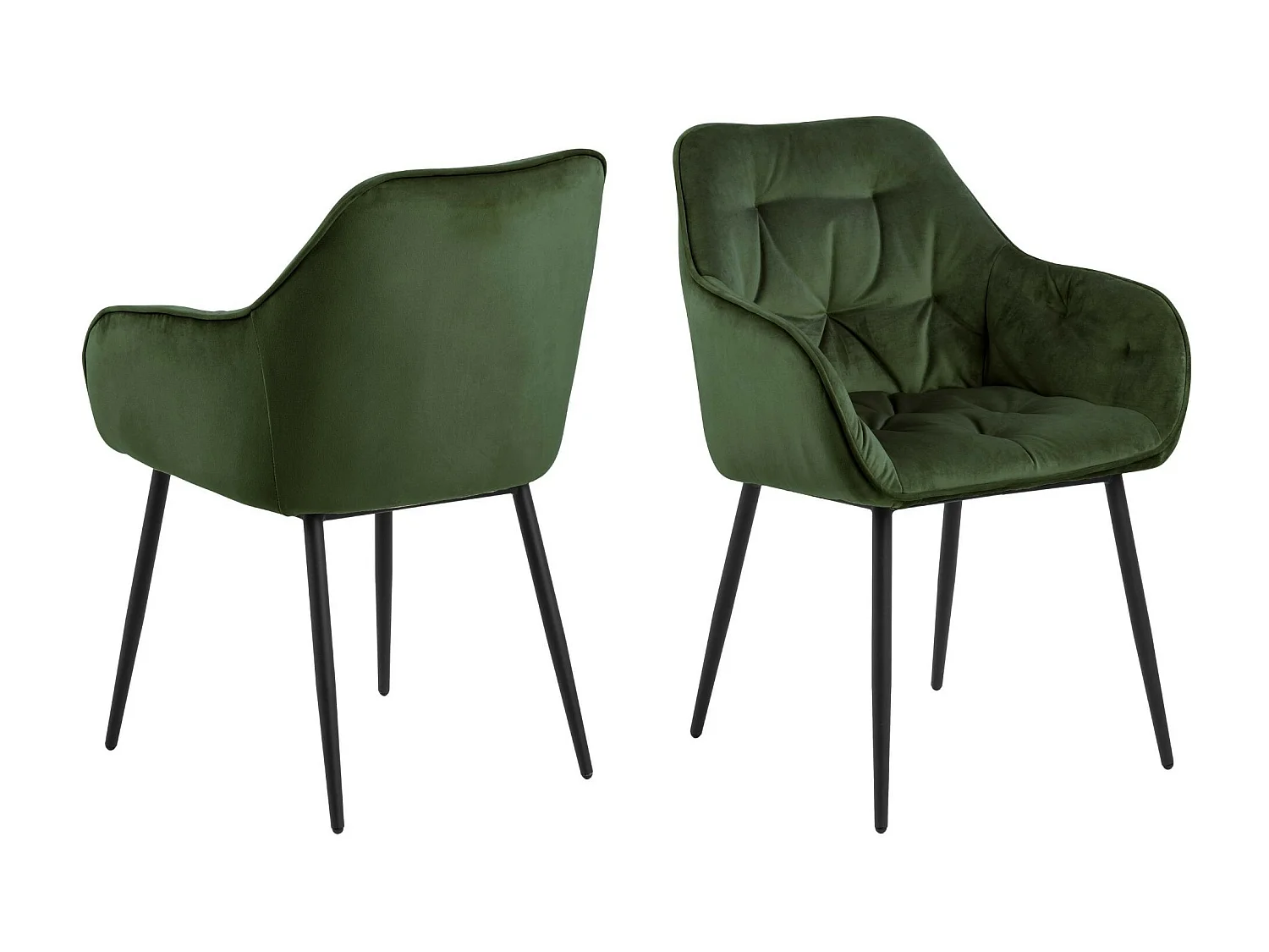 Fauteuil de salle à manger en velours et métal (lot de 2) - TERI