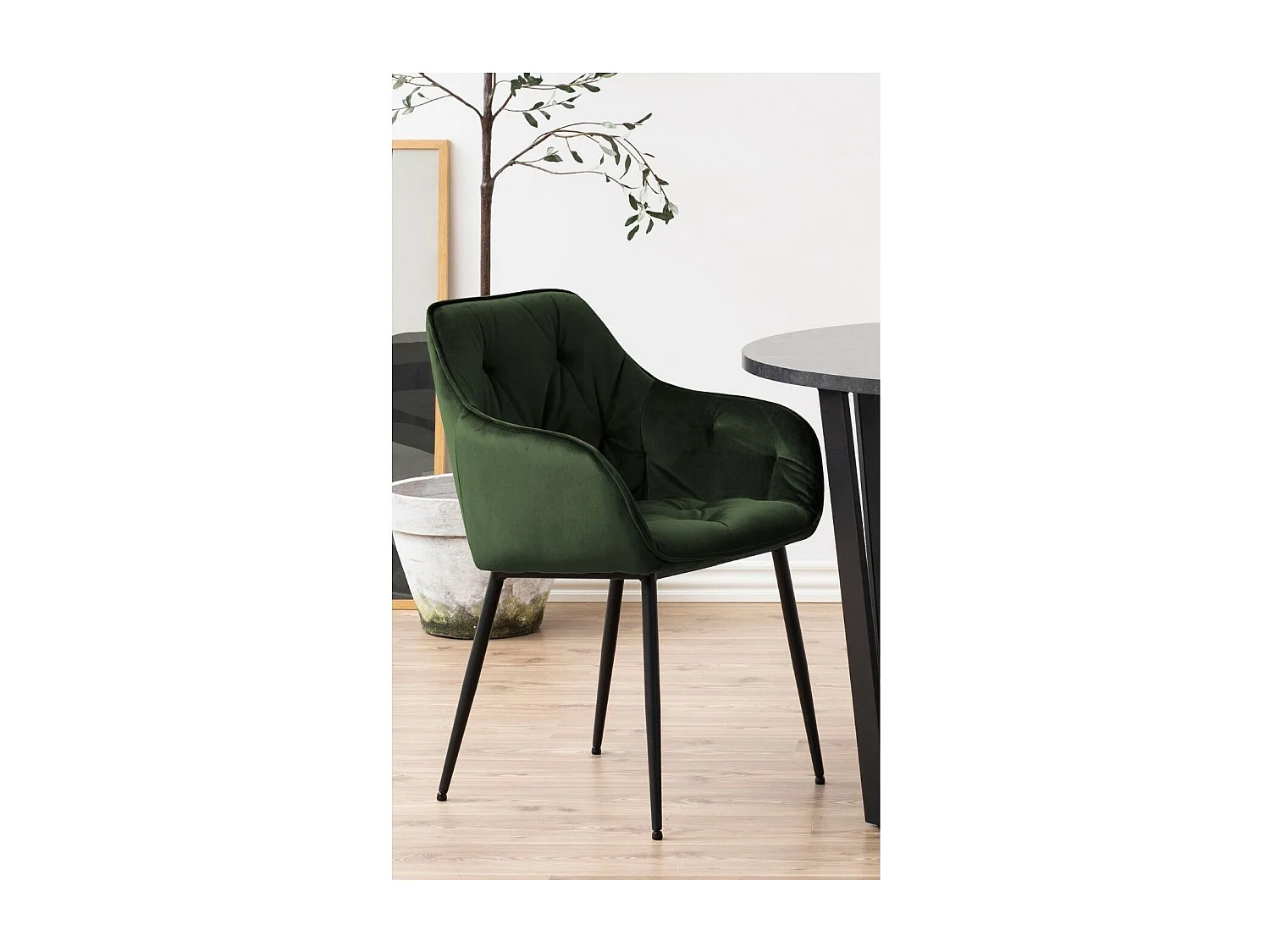Fauteuil de salle à manger en velours et métal (lot de 2) - TERI