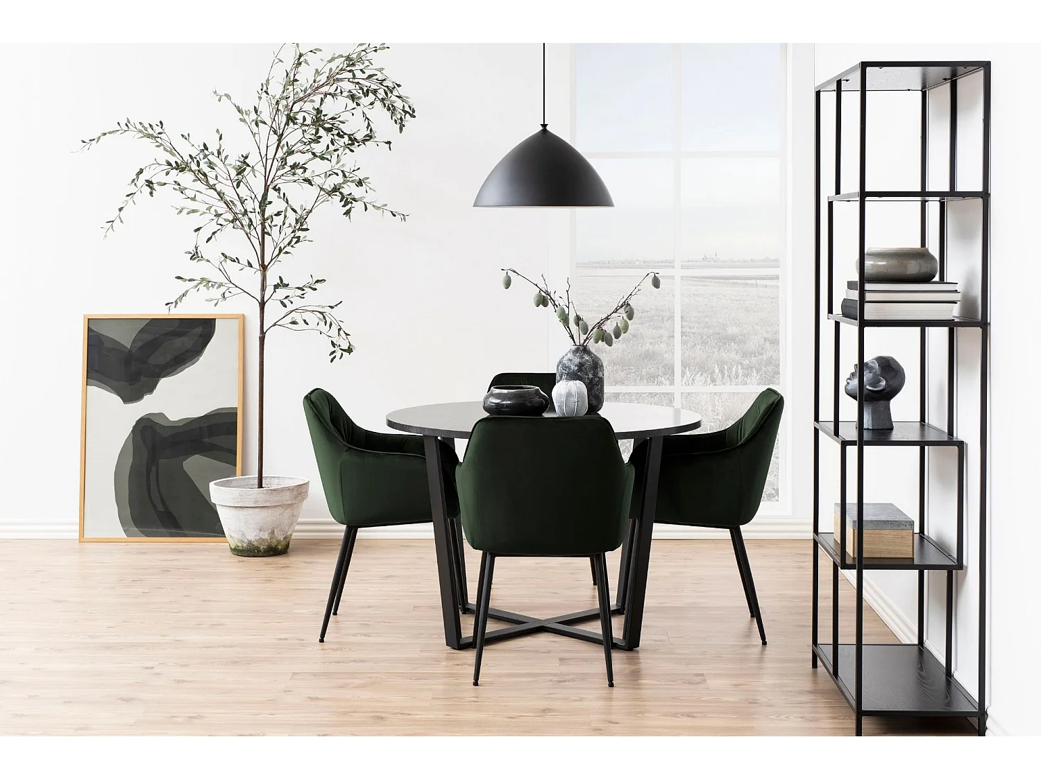 Fauteuil de salle à manger en velours et métal (lot de 2) - TERI