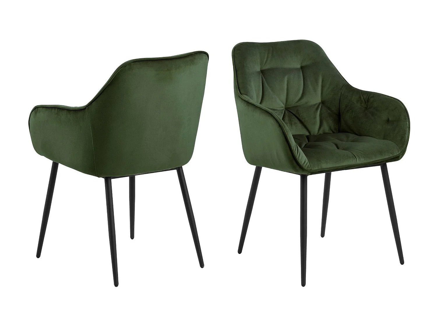Fauteuil de salle à manger en velours et métal (lot de 2) - TERI