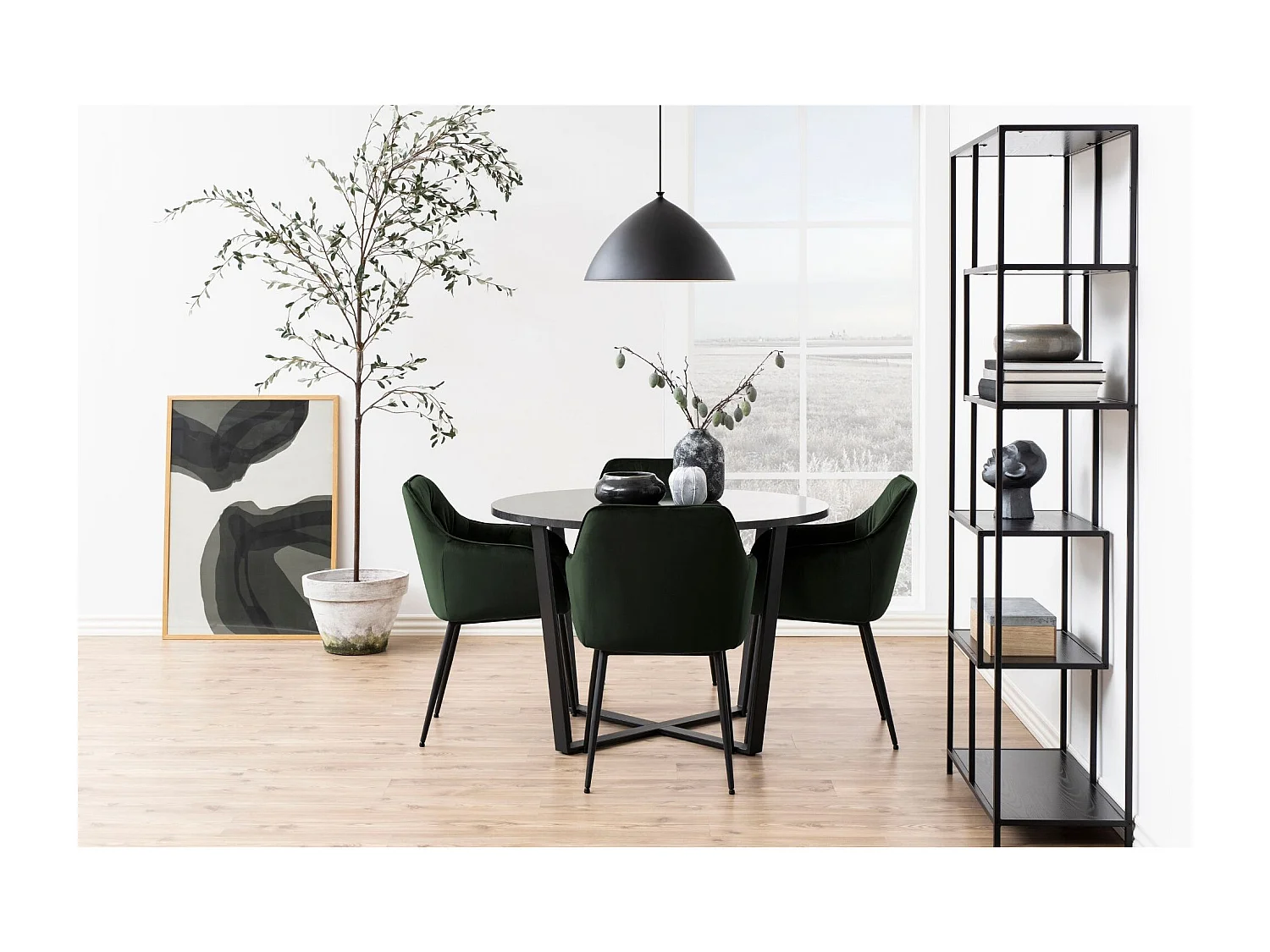 Fauteuil de salle à manger en velours et métal (lot de 2) - TERI