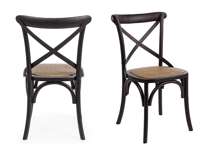 Chaises bistrot en rotin (lot de 2) - ESTAMINET