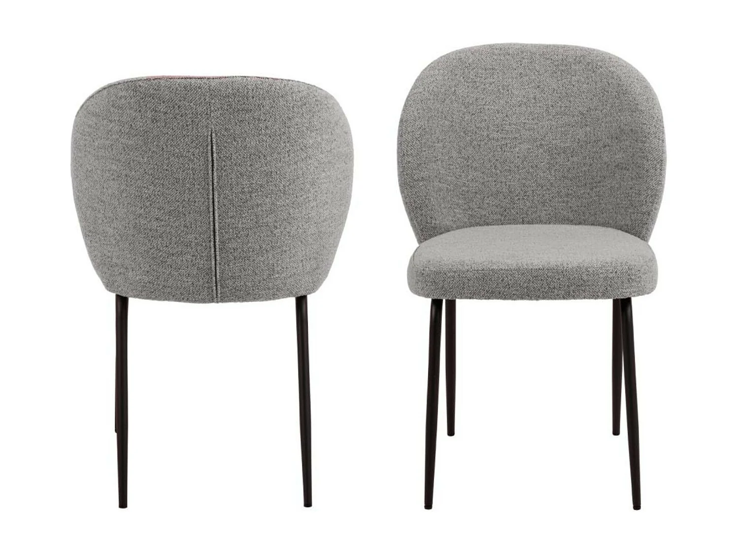 Chaise scandinave bouclette et pieds en métal noir (lot de 2) - PAMELA