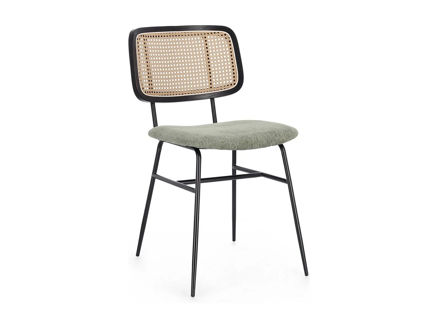 Lot de 2 chaises Gleny - Structure acier noir et assise velours-Couleur Vert