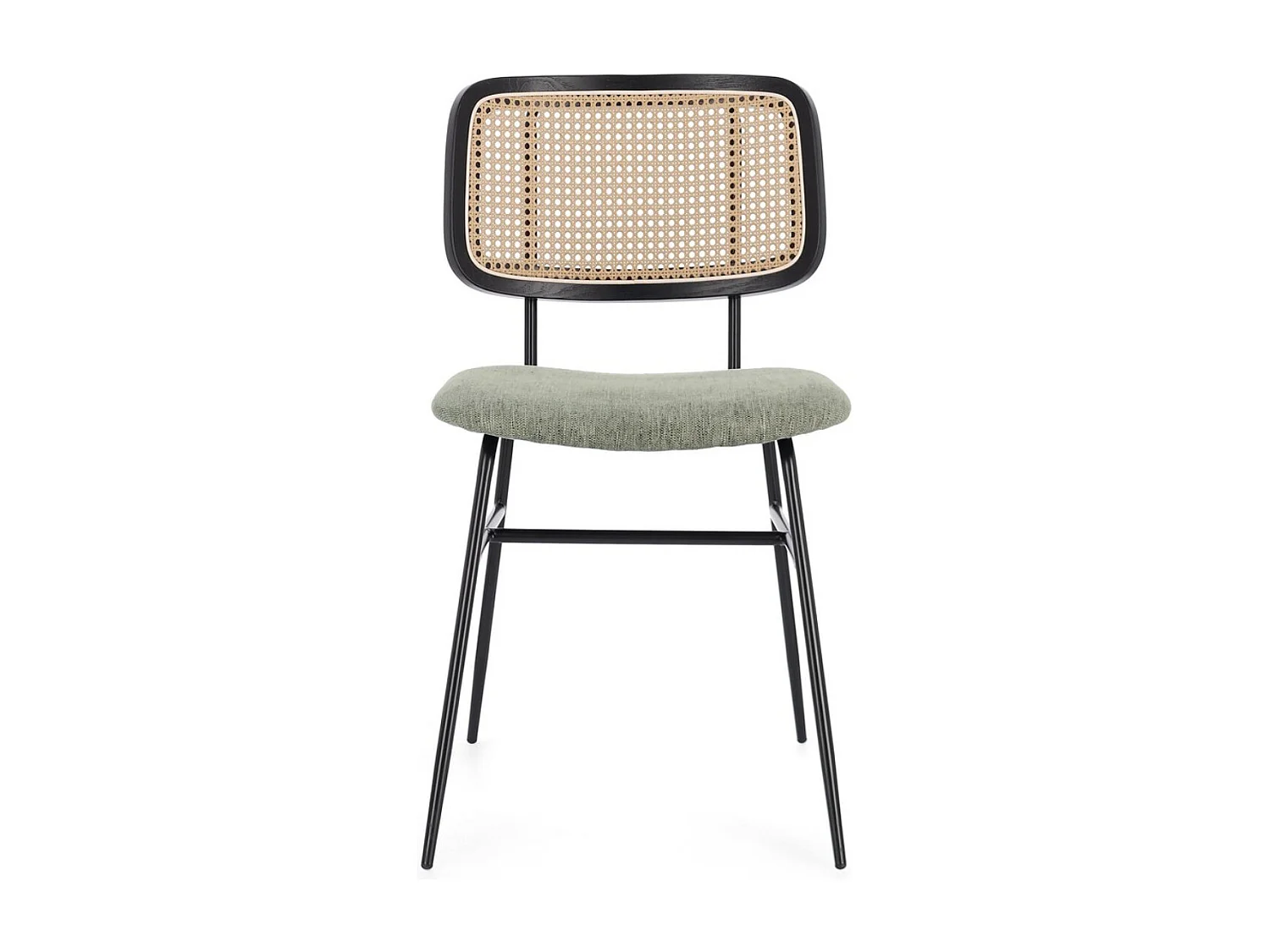 Lot de 2 chaises Gleny - Structure acier noir et assise velours-Couleur Vert