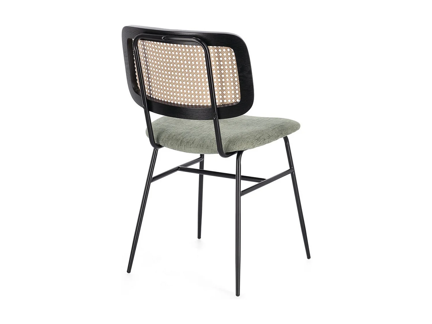 Lot de 2 chaises Gleny - Structure acier noir et assise velours-Couleur Vert