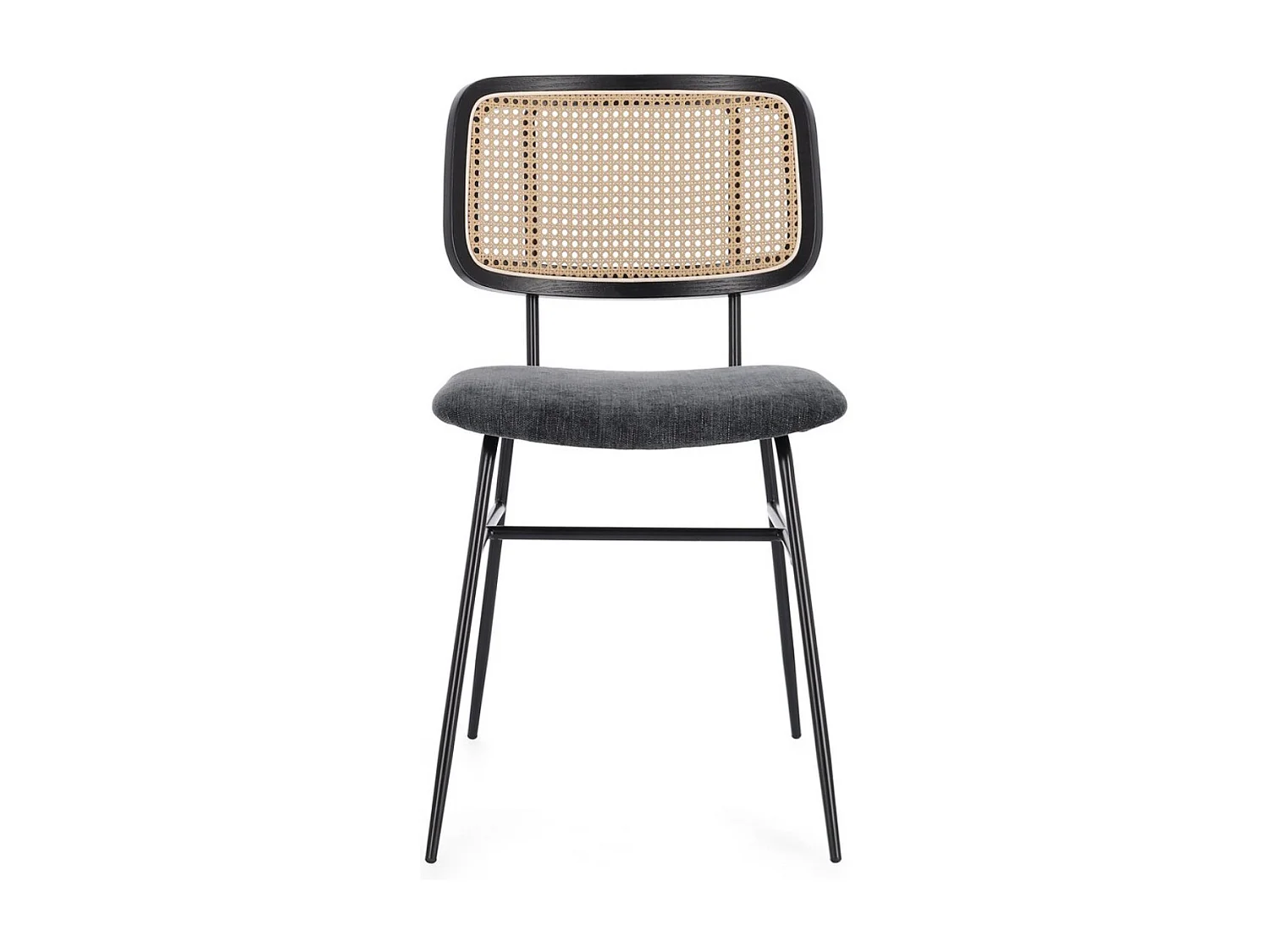 Lot de 2 chaises Gleny - Structure acier noir et assise velours-Couleur Vert