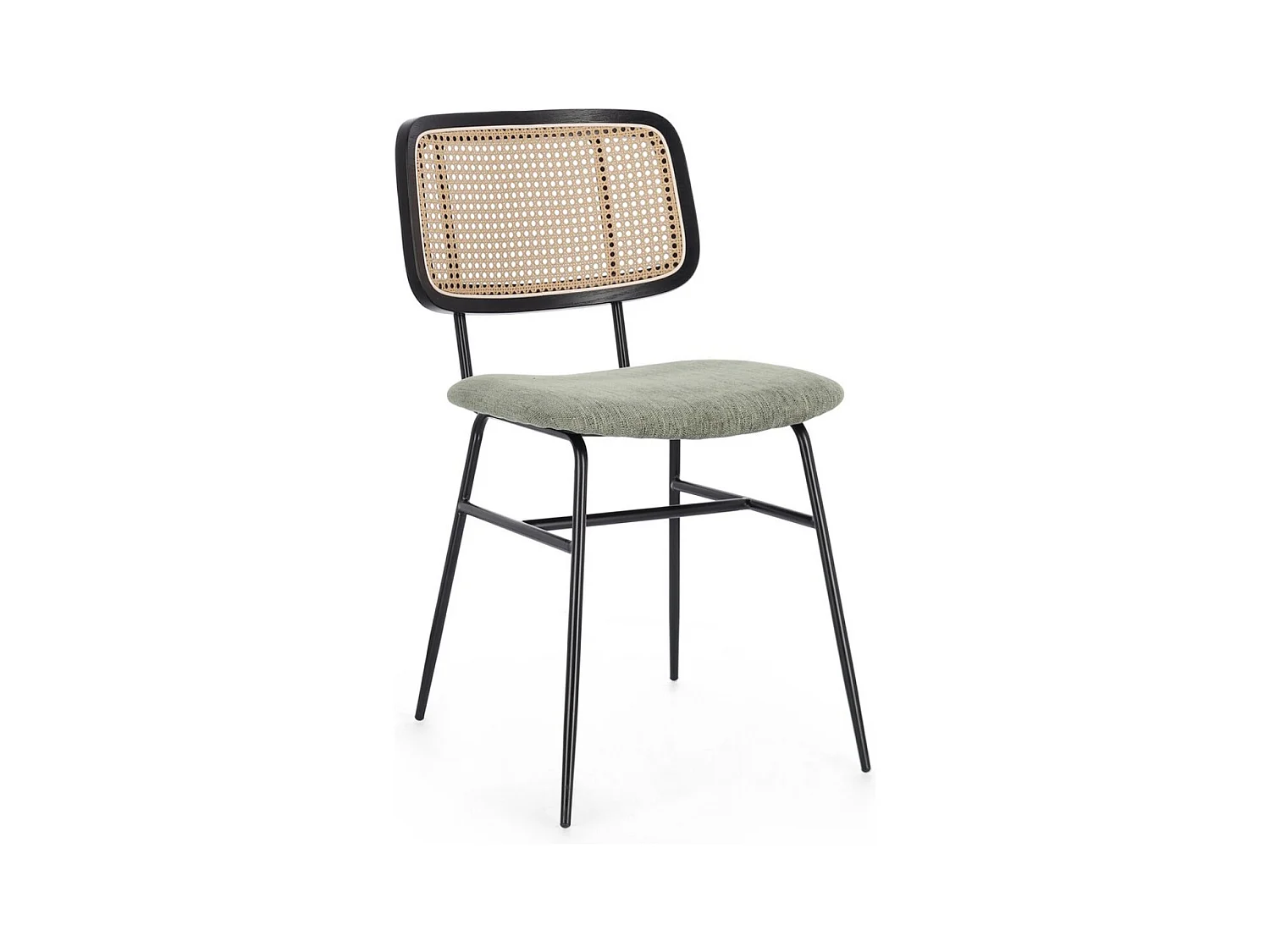 Lot de 2 chaises Gleny - Structure acier noir et assise velours-Couleur Vert