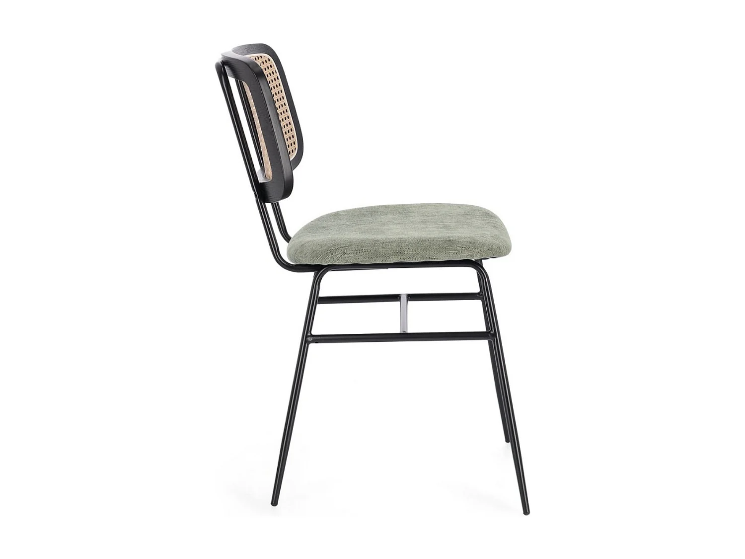 Lot de 2 chaises Gleny - Structure acier noir et assise velours-Couleur Vert