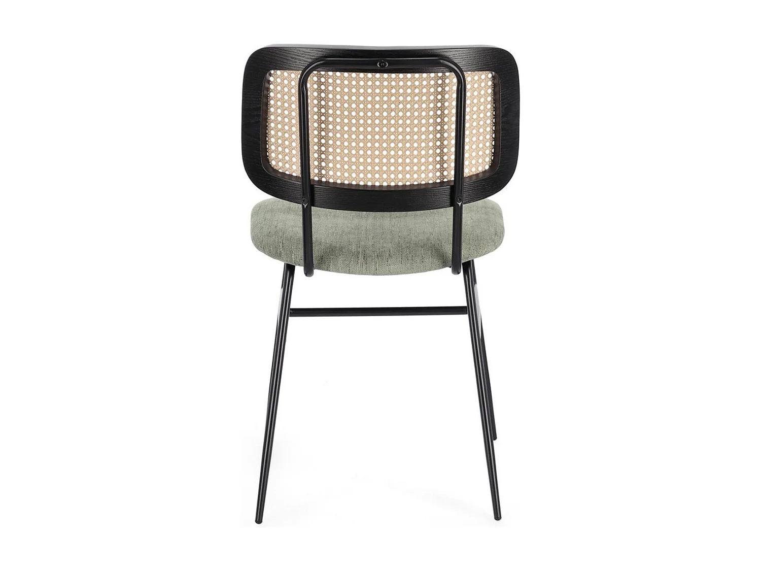 Lot de 2 chaises Gleny - Structure acier noir et assise velours-Couleur Vert