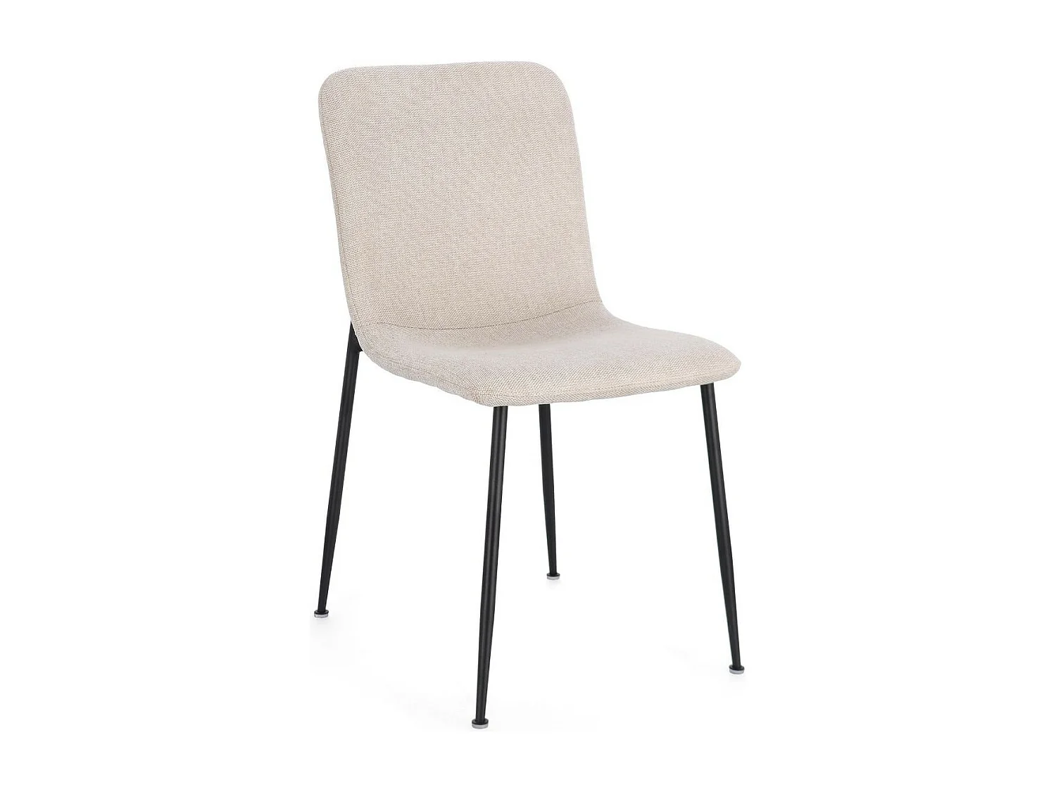 Chaises design en tissu et pieds en métal noir (lot de 4) - BREDA