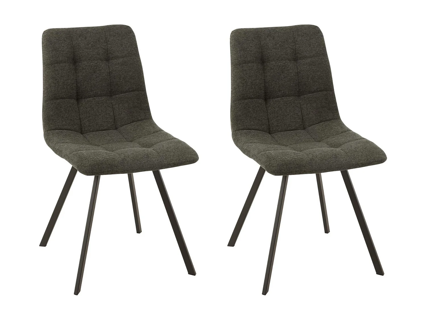 Chaises en tissu et en métal noir (lot de 2) - OLIVIA