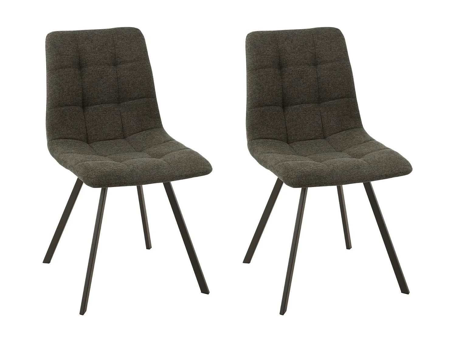 Chaises en tissu et en métal noir (lot de 2) - OLIVIA