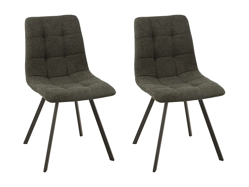 Chaises en tissu et en métal noir (lot de 2) - OLIVIA