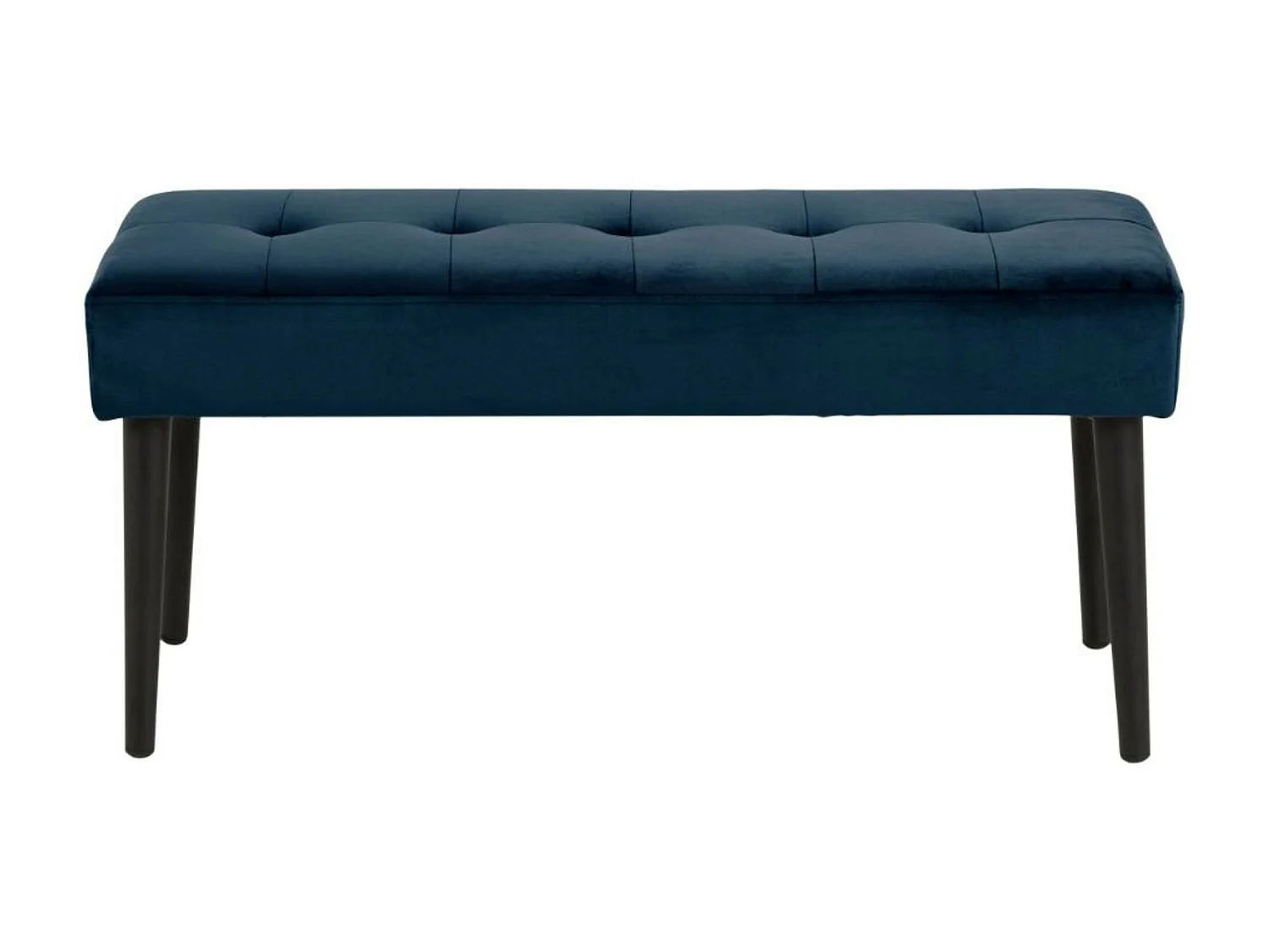 Banc d'entrée en velours capitonné et pieds noirs L95 - GREGORY