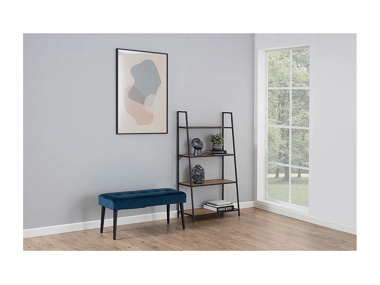 Banc d'entrée en velours capitonné et pieds noirs L95 - GREGORY