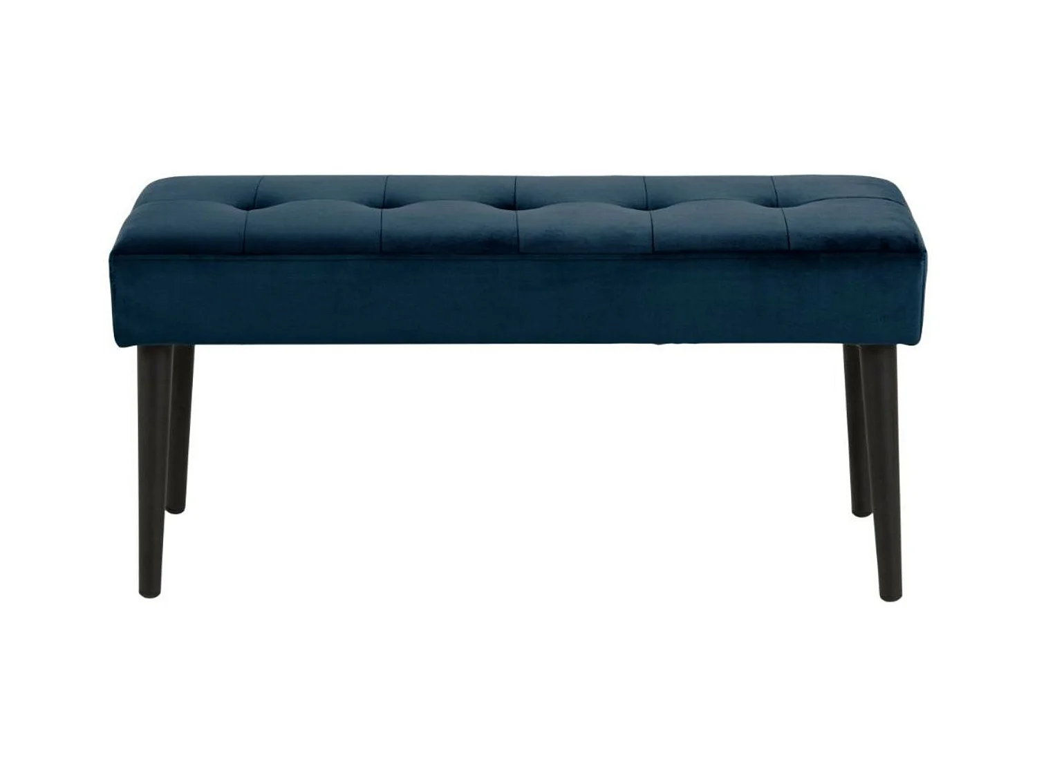 Banc d'entrée en velours capitonné et pieds noirs L95 - GREGORY