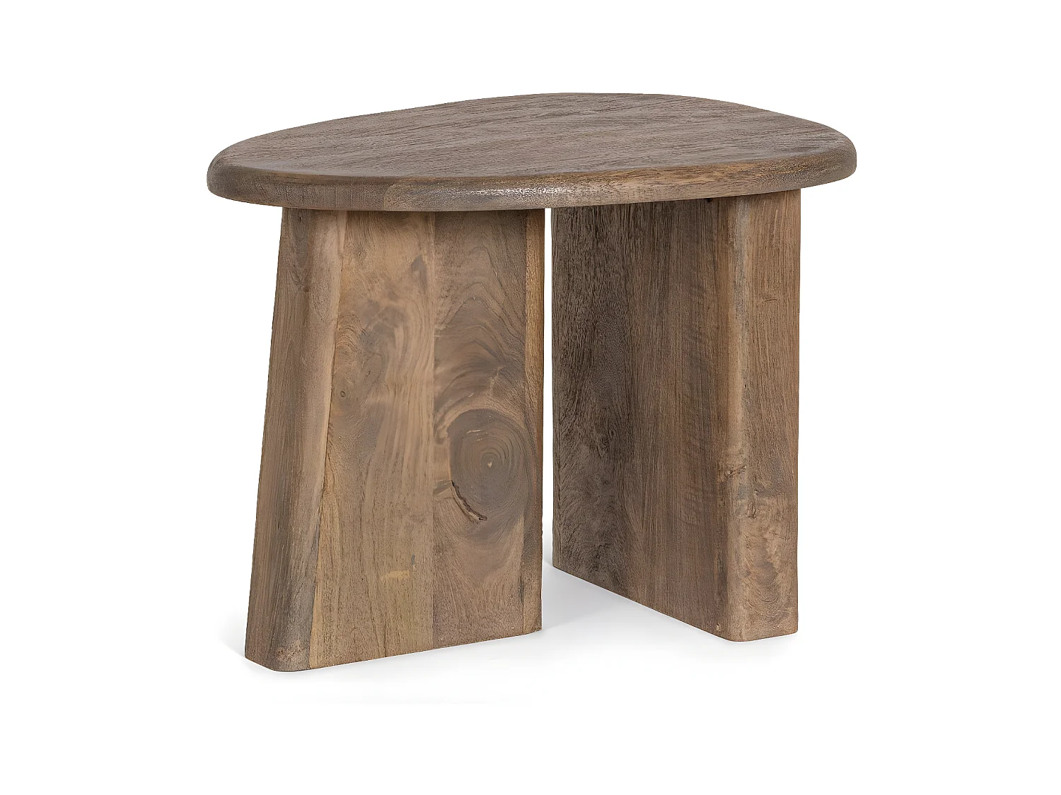 Table basse de salon galet en bois de manguier L60 - JUAREZ