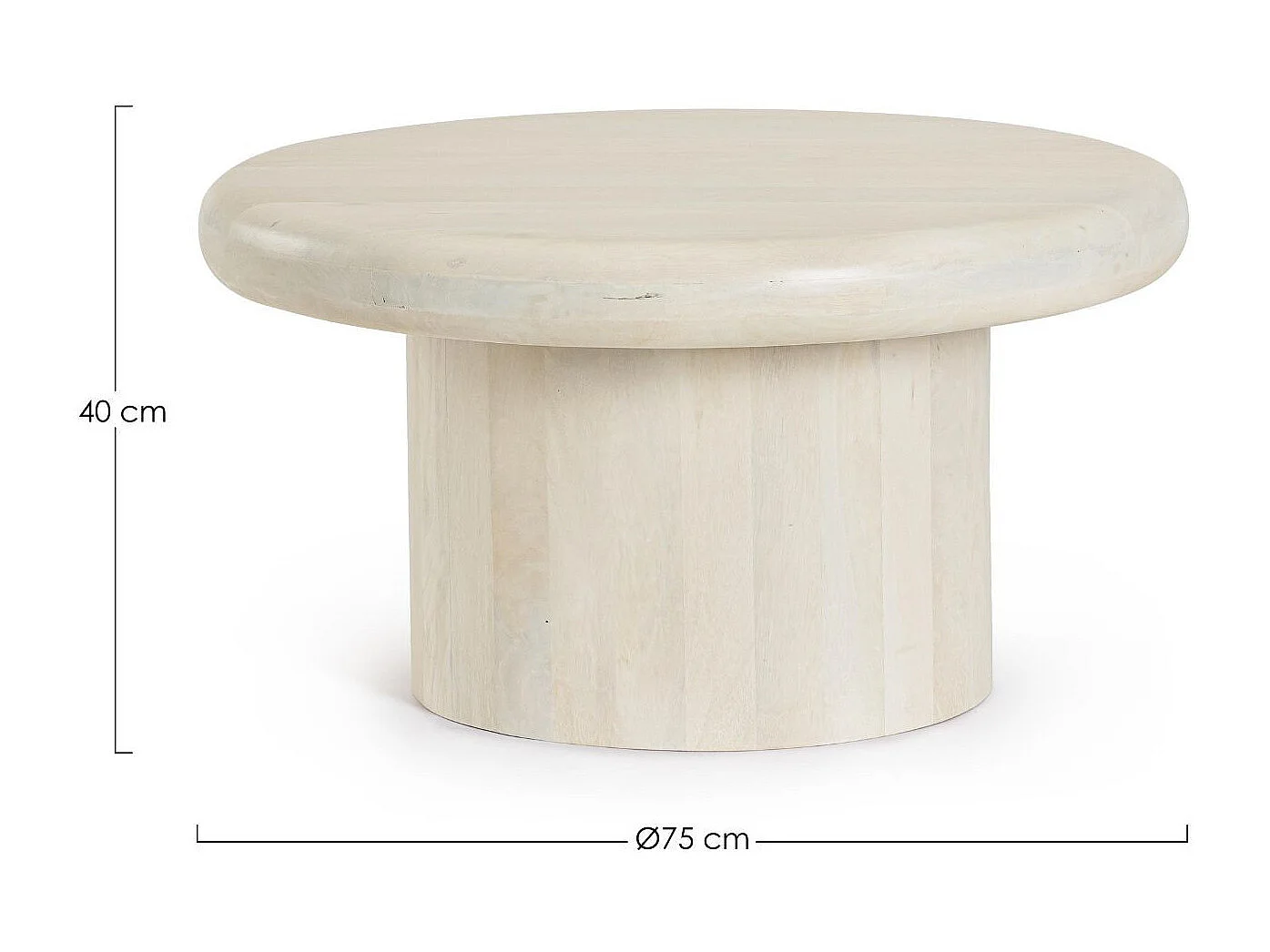 Table basse de salon ronde en bois de manguier D75 - JUAREZ