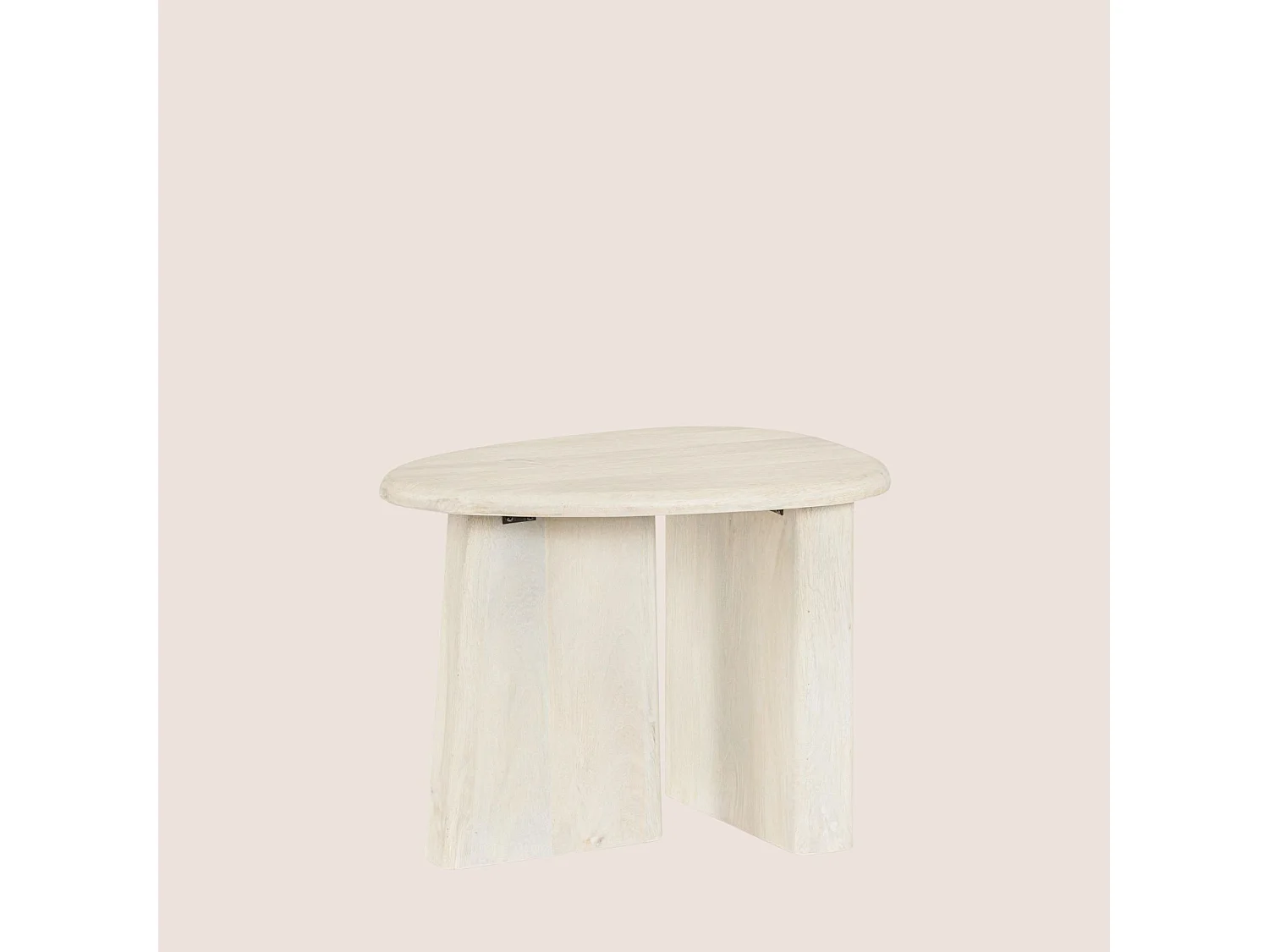 Table basse de salon galet en bois de manguier L60 - JUAREZ