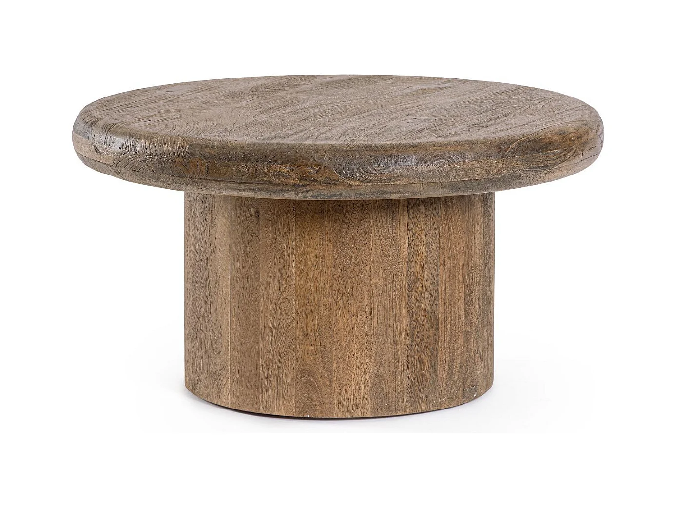 Table basse de salon ronde en bois de manguier D75 - JUAREZ